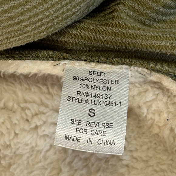 Olive green wide corduroy and faux fur interior - Picture 5 of 5